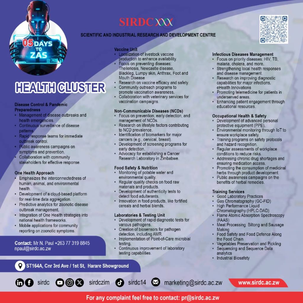 Visit the Health Cluster on our stand during the Zimbabwe Agricultural Show Week